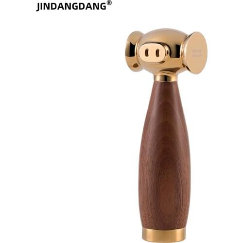 ECD Piglet Hammer, Mini Brass Hammer With Black Walnut Handle, Multifunctional DIY Household Tool With Bottle Opener