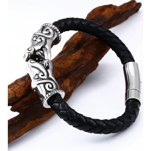 Beier 316L Stainless Steel high quality thors hammer mjolnir norse viking scandinavian dragon head bracelet Men jewelry