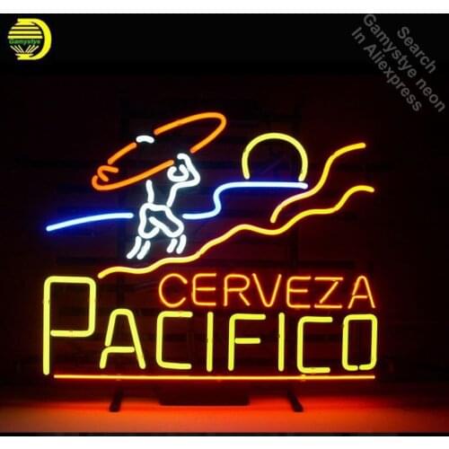 Neon Sign for Pacifico Clara Mexican Cerveza Neon Tube vintage sign handcraft Lamp Store Displays Gifts light Flashlight sign