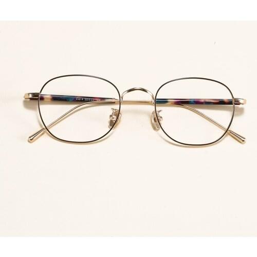 New Literature and Art Metal Alloy Eyeglass Frame, Short Sighted Mens and Womens Fashion Square Retro Frame, Student Glasses