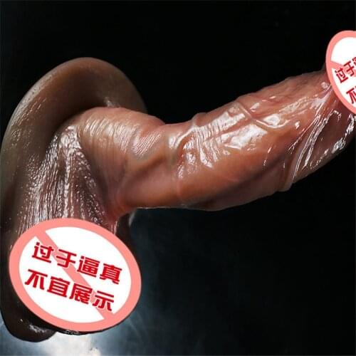 Dildo Realistic With Testis Soft Silicone Penis G Spot Stimulate Skin Feeling Big Dick Suction Cup Females Masturbation Sex Toy