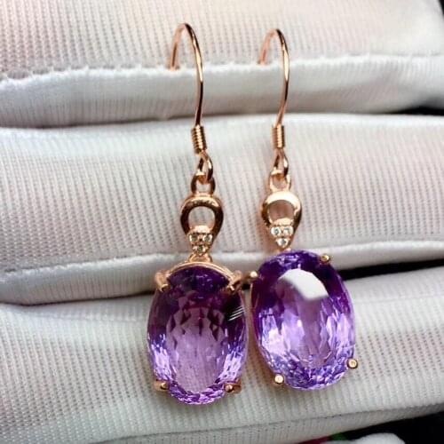 The Best Gift for Your loved wife Amethyst Earrings 925 Sterling Silver High Jewelry Natural And Real Amethyst Earrings