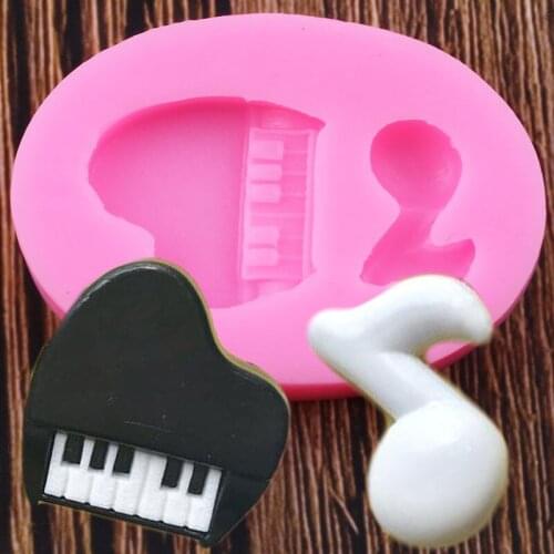 3D Musical Notes Piano Silicone Molds Cupcake Topper Fondant Cake Decorating Tools Cake Baking Bookie Candy Chocolate Moulds