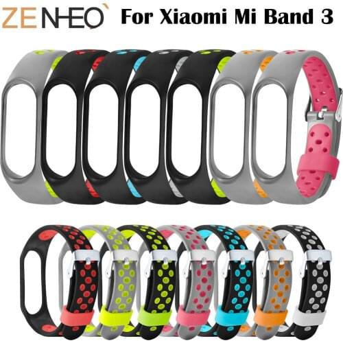 Silicone Strap Double color Sport Strap for xiaomi mi band 3 wristband strap Band accessories Replacement strap for Miband 3