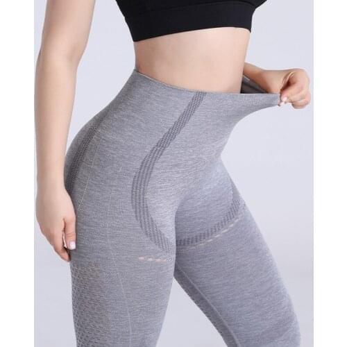 SVOKOR Women Leggings Fitness Sports High Waist Sexy Pants Seamless Knitted Hollow Out Legging Gym Workout Yoga Sportswear