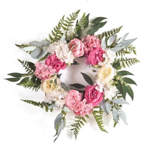 Home Decorations Wreath Plastic Artificial Garland Silk Flower Porches Spring Walls Hanging Farmhouse Doors Summer Anadem