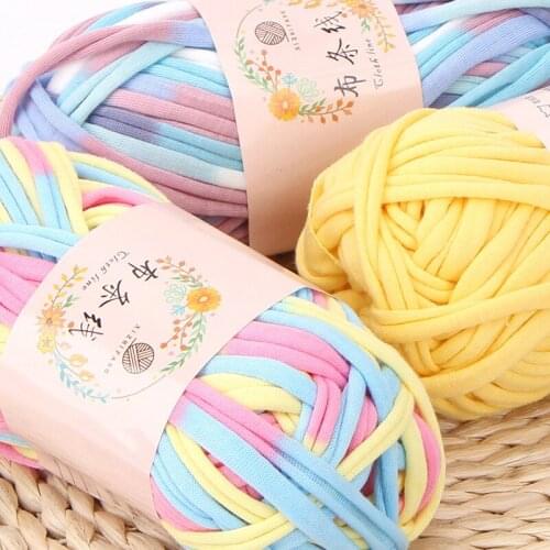 100g/Lot Mat Colored Weaving Thread Yarn Soft Polyester Woven Bag Carpet Storage Basket DIY Hand-knitted Rope Material Supplies