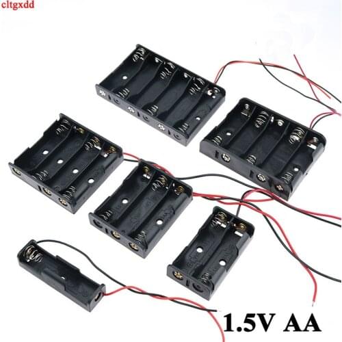 1x 2x 3x 4x 5x 6x AA Battery Box Case Holder With Wire Leads Side By Side Battery Box Connecting Solder For 1.5V AA Batteries