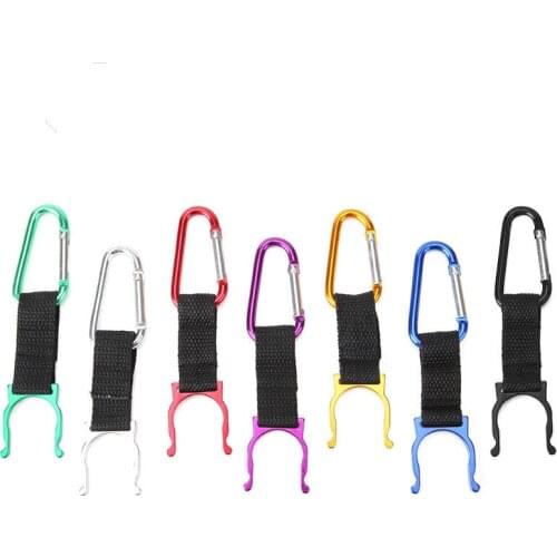 7PCS/LOT Outdoor Carabiner Hook Clip Camping Equipment EDC Gear Travel Hiking Slide Lock Aluminum Water Bottle Buckles Snap