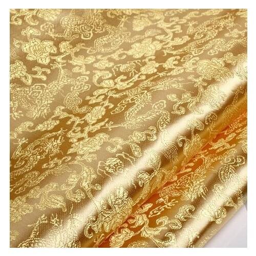 90cm*100cm Antique brocade fabric dragon costume fabric clothing fabric - light golden brocade bottom Golden Dragon