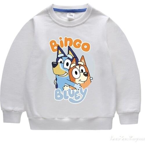 Bingo bluey 2020 Children Hooded sweatshirt Kids Cotton Cartoon T-shirts Boys Girls clothes Casual hoodies T-shirt