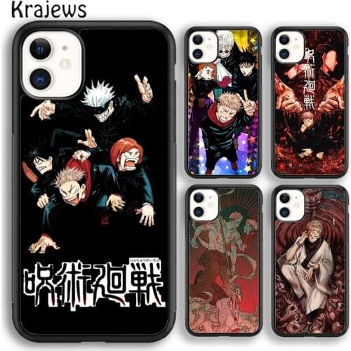 Krajews Anime Cartoon Jujutsu Kaisen Phone Case Cover For iPhone 5 SE 6s 7 8 plus X XR XS 11 12 pro max Samsung Galaxy S8 S9 S10