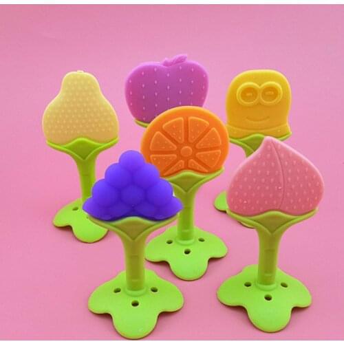 Hot Sale Baby Teether Fruit Shape Teether Silicone Brand New Baby Dental Care Toothbrush Training Baby Care Silicone