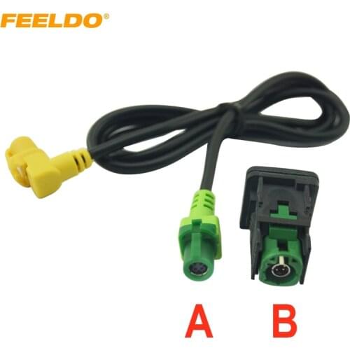 FEELDO Car OEM RCD510 RNS315 USB Cable With Switch For VW Golf MK5 MK6 VI 5 6 Jetta CC Tiguan Passat B6 Armrest Position #1698