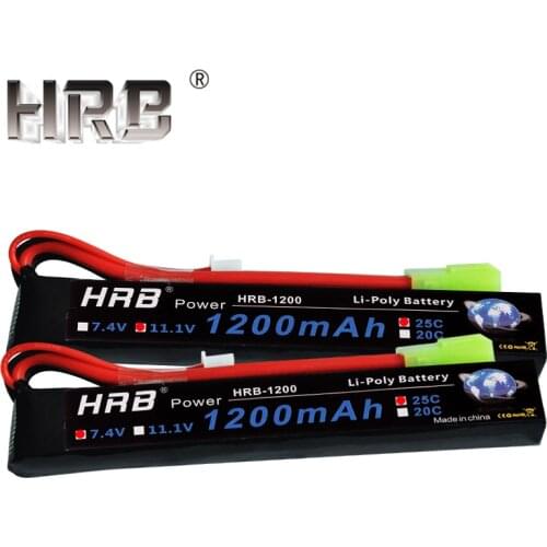 HRB 1200mAh 7.4V 11.1V 25C Lipo Battery 3S 2S Tamiya Female AKKU For Water Airsoft Gun Toys RC Parts BB Air Pistol Rechargeble