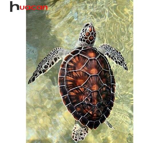 Huacan Diy Diamond Painting Sea Turtle Cross Stitch Embroidery Mosaic Animal Home Decor Diamond Art