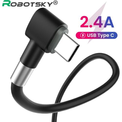 90 Degree Elbow Micro USB Type C Fast Charging Cable Mobile Phone Quick Charger Data Cable Suitable For Samsung Huawei Xiaomi