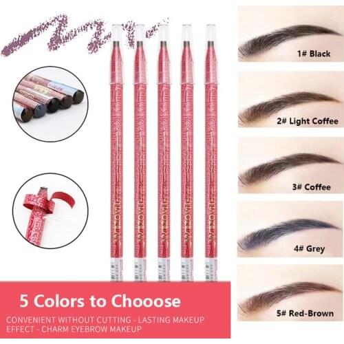 5 Coloured Soft 1818 Eyebrow Pencil Cosmetic Art 1818 Waterproof Microblading Pen Long-lasting Eyebrow Enhancer Makeup Tools
