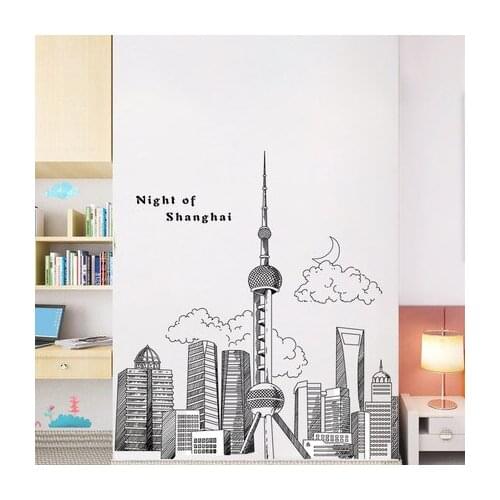Creative 93*89cm Famous Building Home Decoration Wall Sticker Living Room Bedroom Modern Picture Wall Art Poster