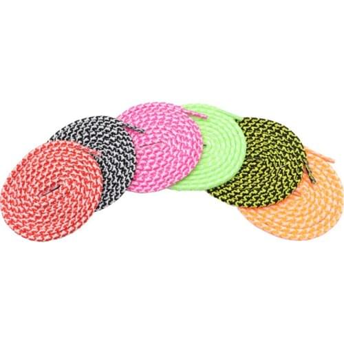 Weiou 0.5 Cm Round Dacron Two Colors Mixed Shoe Lace Personality Women Running Sneakers Best Matched Shoetrings Black Red Yellow