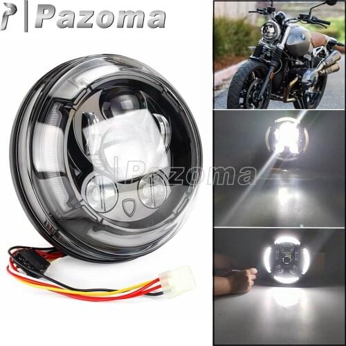Round LED Head lamp Headlamp Cafe Racer Headlight For Scrambler Classic/Desert Sled/Full Throttle/ Icon / Urban Enduro 2016-18