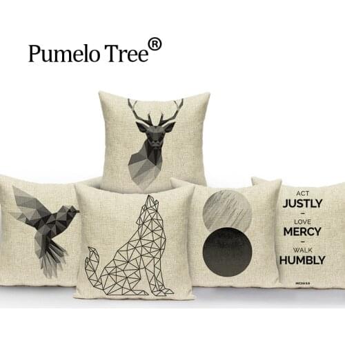 Line case geometric pillow throw pillows black white cushions decorative High Quality cover cushion home cushions Custom cushion