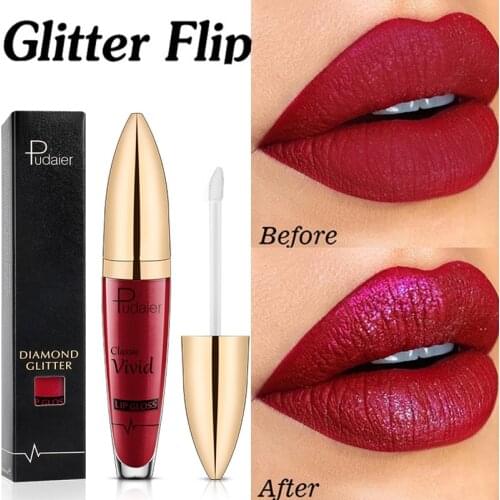 Matte Diamond Shiny Lip Gloss Glitter Liquid Lipstick Lip Gloss Waterproof Long Lasting Pearl Lipgloss Women Lip Makeup 18 Color