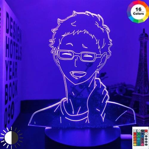 Anime Night Light Haikyuu Kei Tsukishima for Bedroom Decor Nightlight Kids Child Birthday Gift Manga 3d Lamp Haikyu Tsukishima