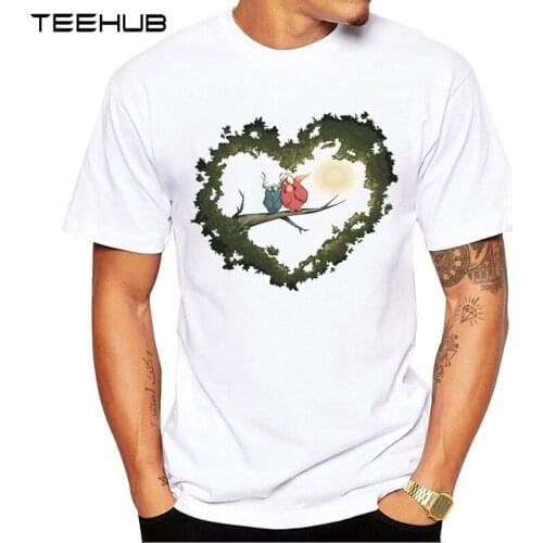 New Arrivals 2019 TEEHUB Cool Design Mens Fashion Moonkin love Printed T-Shirt Short Sleeve O-neck Tops Hipster Tee