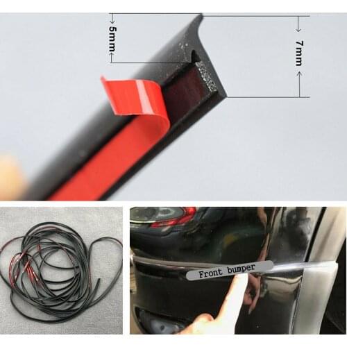 New Arrival High Quality 2M T-Type Rubber Sealing Strip Black For Car Edge Trim Bumper Lip Side Skirt