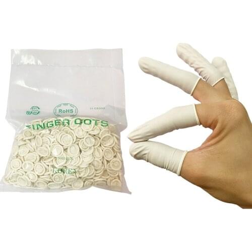 50p Disposable Latex Finger Cots Non-toxic Antistatic Protector Fingertip Fingers Work Gloves for Beauty Manicure finger condoms