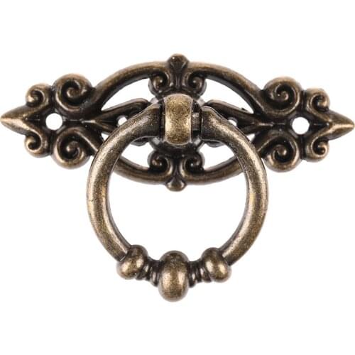 Retro Zinc Alloy Kitchen Drawer Cabinet Door Handle Furniture Knobs Hardware Cupboard Antique Pull Handles Bronze Tone + Screw