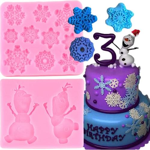 Christmas Snowflake Silicone Molds DIY Cupcake Topper Fondant Cake Decorating Tools Cookie Baking Candy Chocolate Gumpaste Mould