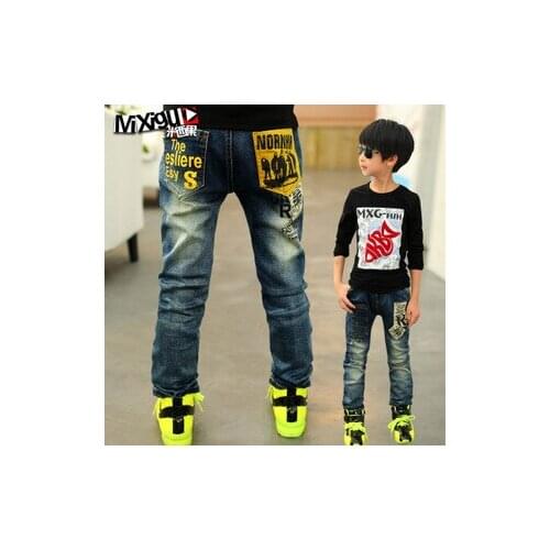 Retail High quality spring kids pants girls baby boys jeans children jeans for boys casual denim pants 3-12Y toddler clothing