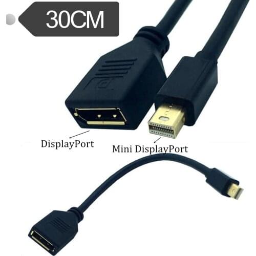 Display Port Female to Mini Display Port Male cable 0.3m