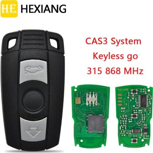 HE Xiang Remote Control Smart Car key For BMW 3 5 Series X5 X6 Z4 E70 CAS3 System ID46 Chip 315MHz 868MHz Keyless Promixity Card