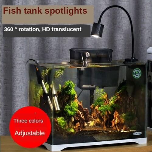 Three Colors Adjustable Fish Tank LED Lamp Aquatic Grass Lamp Led Aquarium Lighting Aquarium Lights Turtle Lizard Lamp 110-220V
