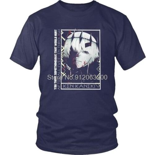 Tvoe Tokyo Ghoul T Shirt Men Cotton Printed T-shirts Streetwear Tshirt Short Sleeve One Eyed Anime Manga Ken Kaneki Tees Tops