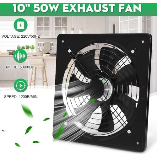10 inch Metal Exhaust Fan Booster Fan Extractor Intake Ventilation Window Pipe Fan for Bathroom Toilet Kitchen Air Ventilator