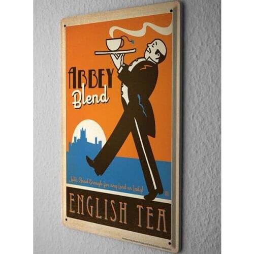 Tin Sign Food Restaurant Decoration Tea England Metal Plate