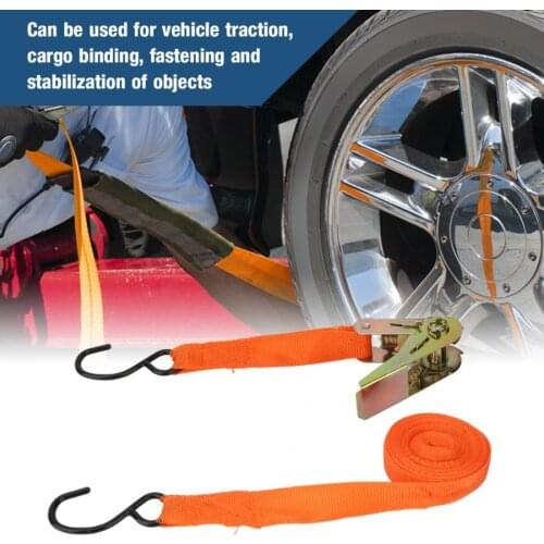 Ratchet Tie Rope 1Pcs Pull Ratchet Tie Down Straps Ropes For Vehicle Traction 4.5m Nylon Fasten Wrap Strap