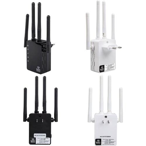 1200 Mbps 2.4 & 5GHz WiFi Repeater Wireless Internet Amplifier Covers 20 Devices