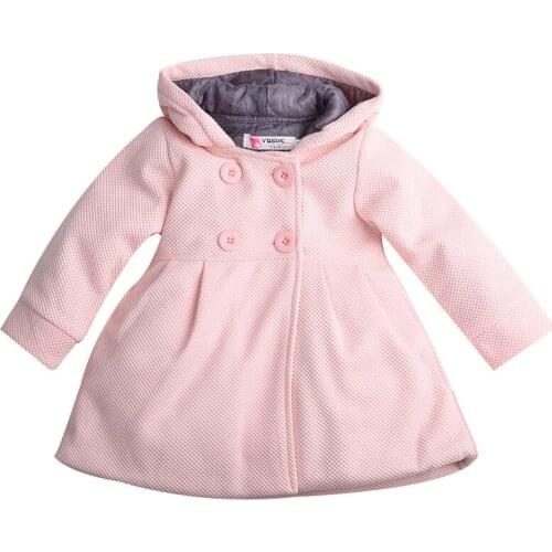 2017 Newborn Winter Casual Warm Cute Coat Jacket Infant Toddler Baby Girl Outwear Hooded Long Sleeve Snowsuit Pea 6M-3Y