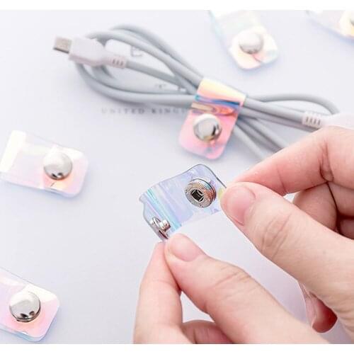 2021 Creative Fashion Laser Portable Data line Individual Buckles Compact And Portabl USB Charging Data Line Bobbin Winder