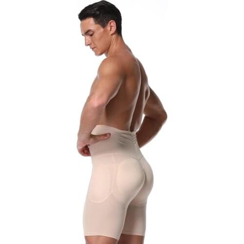 4PS Sponge Padded Butt Lifter Breathable Hip Enhancer High Waist Control Panty Shapewear Ajusen for Men Crossdresser