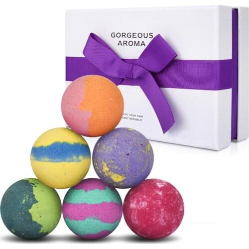 6 pcs Bath Bombs Spa Aromatherapy Essential Oil Take a Bath Bath Gift Set Bomb Ball Soothes the Skin Helps Sleep Stress Reliever