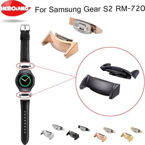 2pcs Watchbands Adapters for Gear S2 20mm Watch Band Stainless Steel Connector Adapter For Samsung Gear S2 RM-720 Strap Converte