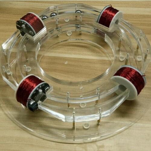 Acrylic and Copper Coils Annular Accelerator Ring Accelerator Cyclotron Hi-tech Toy Physics Model Diy Kit Kid Gift Toy Cyclotron