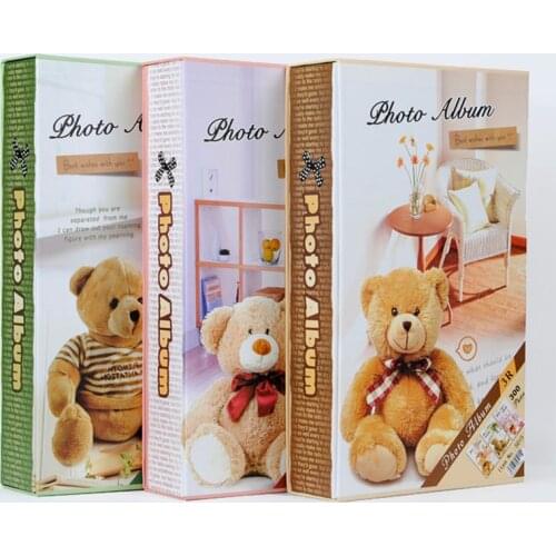 5 Inch 300 Photos Insert Album Cartoon Bear Family Baby Children Foto Picture Memory Record Large-capacity Photocard Holder