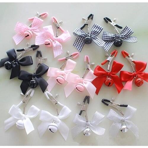Black And Pink Woman Sexy Adjustable Nipple Clamp Breast Bdsm Small Bell Adult Fetish Flirting Teasing Sex Toys for Couples